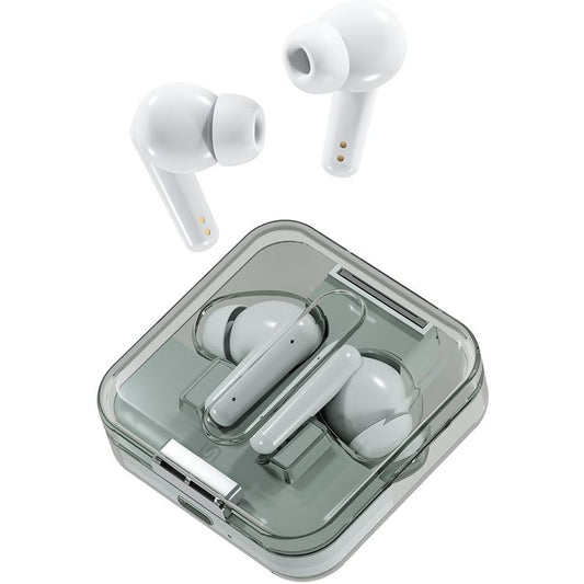 Porodo Soundtec Vibe Wireless Earbuds with Omnidirectional Microphone, Up to 9 Hours Playtime, Type-C Charging Port, Bluetooth Version 5.3, 10m Transmission Range, Immersive Audio, Voice Assistant, Stereo Sound - White