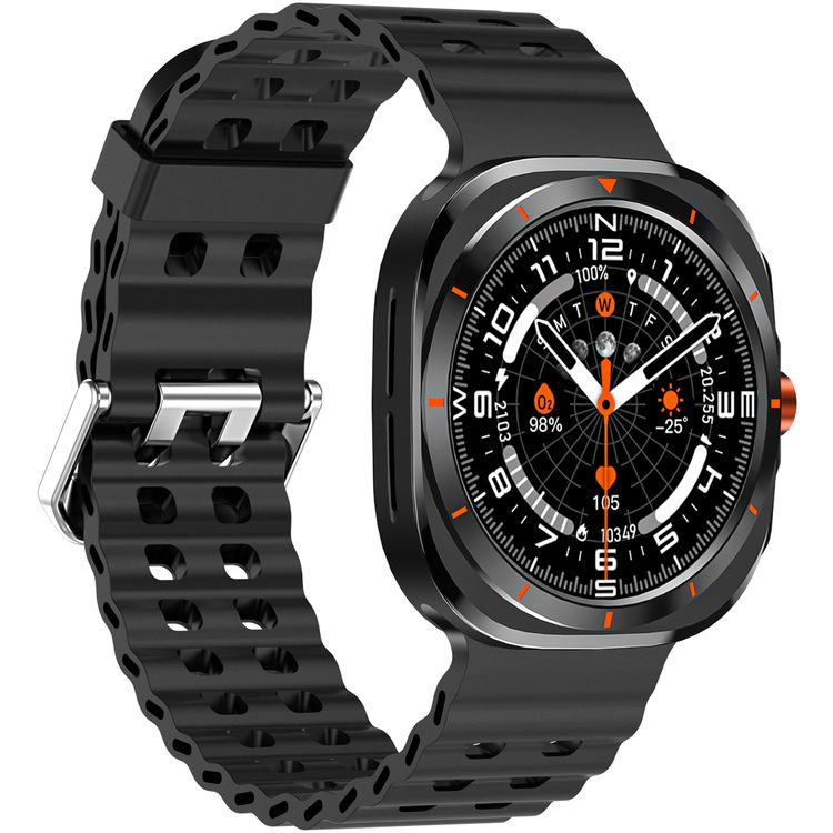 Green Lion Strive Smart Watch with 1.52" IPS Display, Bluetooth Version 5.3, IP65 Waterproof, 5 Days Working Time, Health Monitoring, Sport Modes, 150mAh Battery Capacity, Wireless Charging Time, 2-3 Hours Charging Time, LED Torch, Remote Capture - Black
