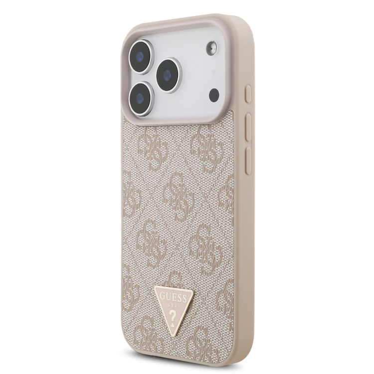 Guess MagSafe 4G PU Leather Case with Small 4G Logo & Wrist Strap for iPhone 17 Pro Max, Drop Protection, Slim Profile, Easy Snap-On, Sustainable Packaging, Comfortable Grip, Lightweight Design - Pink