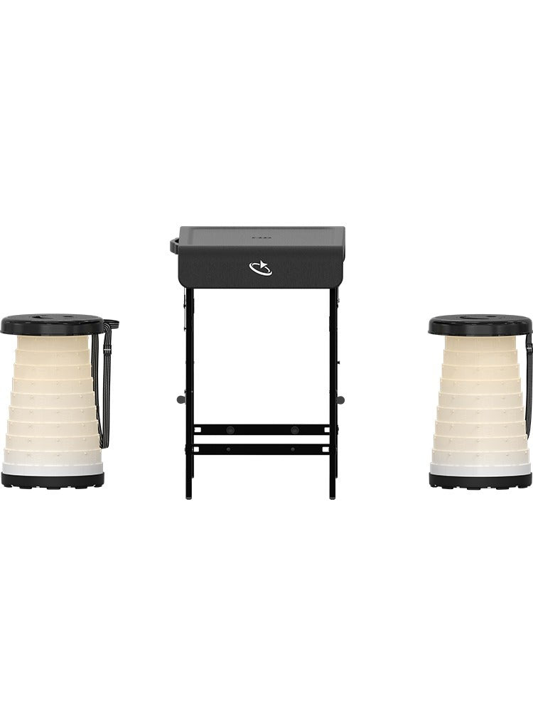 Goaltage TBL01 LightFold Camping Table with 3-Lighting Modes, Adjustable Height, Latch Lock, Waterproof and Foldable Design