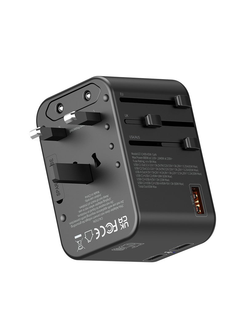 Wall Charger 65W Travel & Safety Protection and Multi-Port Functionality