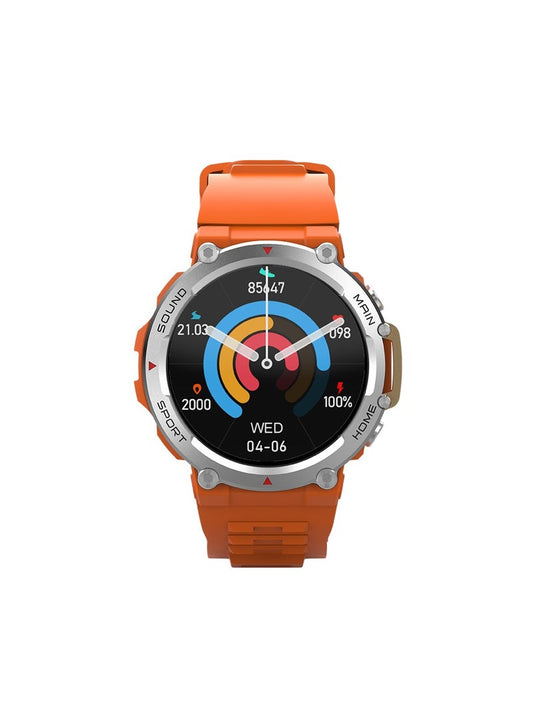 SW02 Vintage Smart Watch with Water Resistant, NFC Payment, and Sleep, Heart Rate, Pressure, and Oxygen Monitoring - Orange
