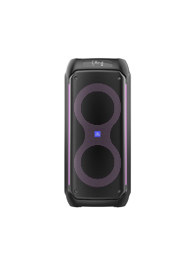 SP03 PowerBeat Party Speaker including Remote Control and Wireless Microphone with High-Power Wireless Bluetooth Connection