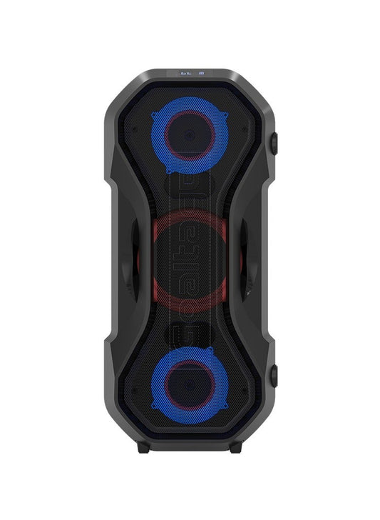 Goaltage SP15 BassFusion Party Speaker including Wireless Microphone, Multiple Connections, RGB Lights,TWS Functionality and Splash Proof Design