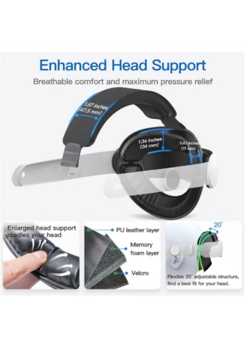 BEILINGDUN Head Strap for Meta Quest 3, Replacement Elite Strap for Enhanced Comfort, Reduce Facial Pressure, Ergonomic Adjustable Durable Headstrap VR Accessories for Quest3