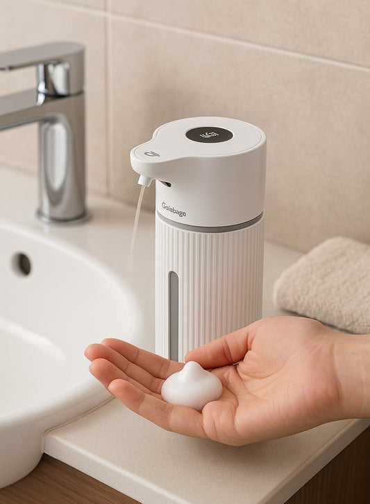 Soap Dispenser with Adjustable Foam Levels, Wide Compatibility, Infrared Sensor, Rechargeable, Waterproof Design and Touch-Less Functionality Foam Lux Automatic