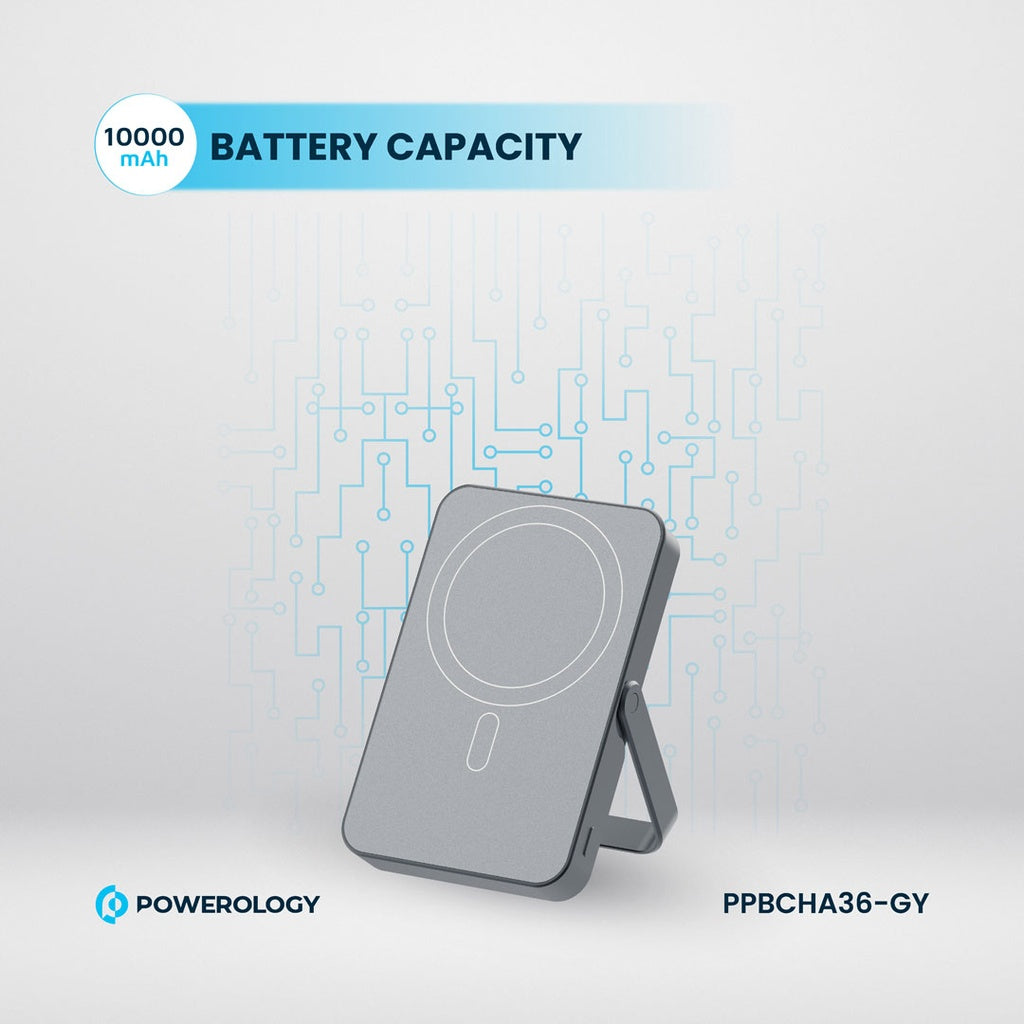 [PPBCHA36-GY] Powerology 10000mAh MagSafe Power Glass Surface (Gray)