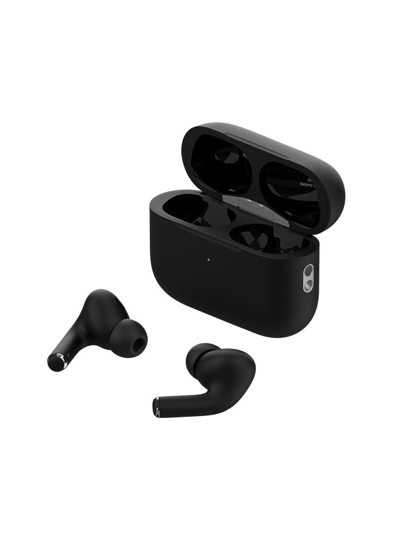 HP06 SonicPulse True Wireless HeadPhones with ANC Technology, Siri Voice Assistant, Long Lasting Battery and Fast Wireless Charging - Black