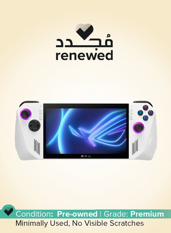 Renewed - Rog Ally RC71L White Gaming Laptop Handheld 7-inch With Touch Screen Fingerprint 120Hz 7Ms, AMD Ryzen Z1 Extreme Processor/Quad Core/16GB RAM/512GB SSD/Windows 11 Home/Radeon Graphics English white