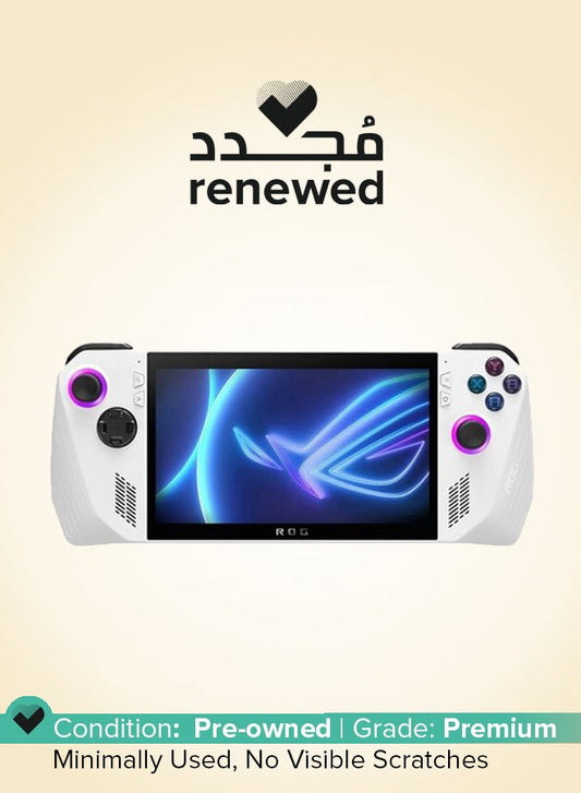 Renewed - Rog Ally RC71L White Gaming Laptop Handheld 7-inch With Touch Screen Fingerprint 120Hz 7Ms, AMD Ryzen Z1 Extreme Processor/Quad Core/16GB RAM/512GB SSD/Windows 11 Home/Radeon Graphics English white