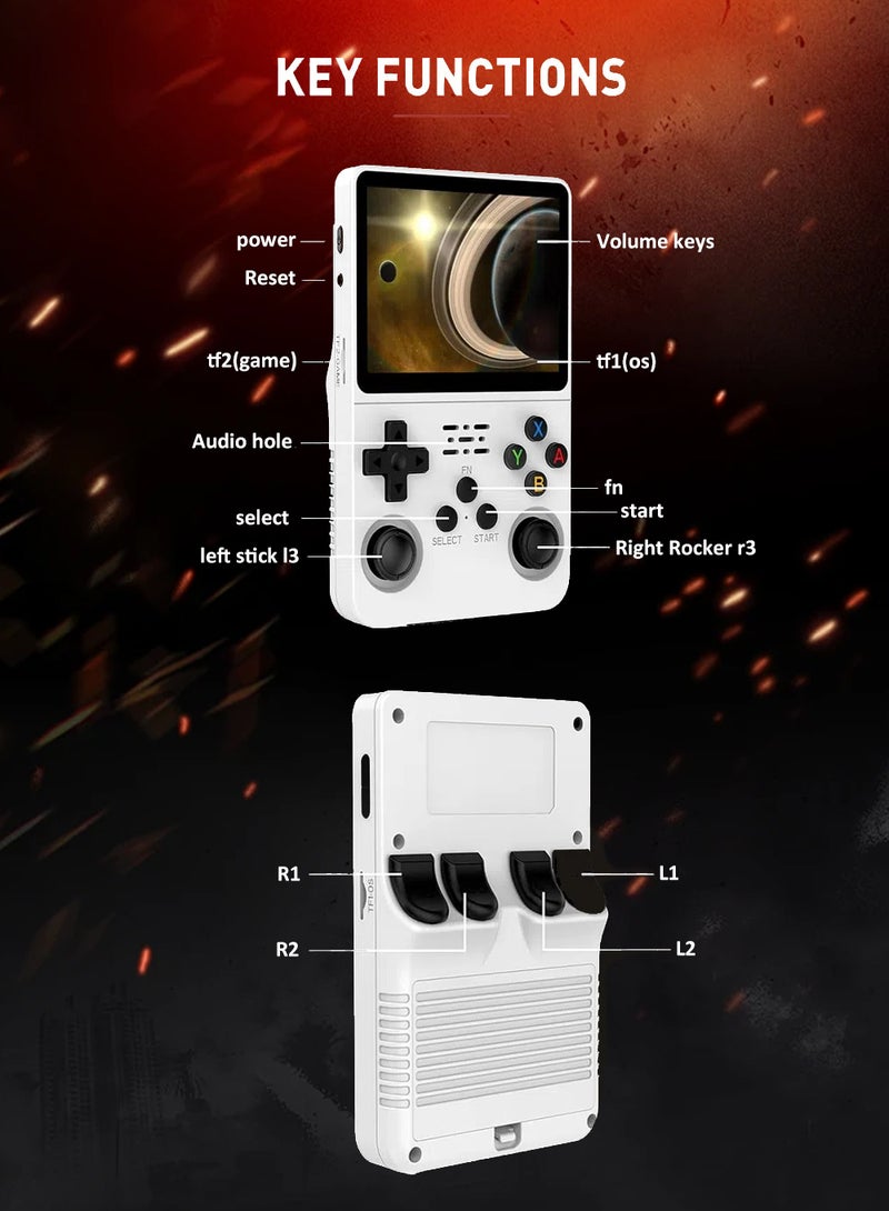 R36S Handheld Game Console, 3.5 Inch IPS Screen Open Source Linux System R36S Game Console, 64G TF Card 10+ Emulator Consola R36S with dual 3D joysticks for boys and girls