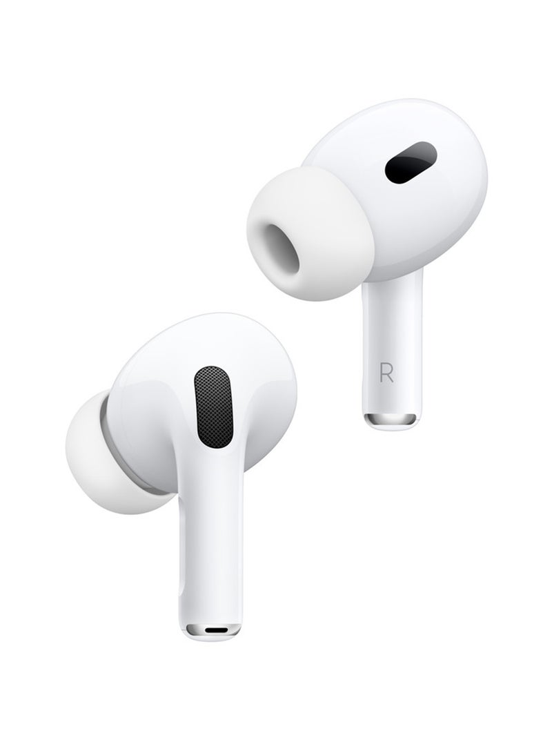 Apple AirPods Pro 2 Wireless Earbuds, Bluetooth Headphones, Active Noise Cancellation, Hearing Aid Feature, Transparency, Personalized Spatial Audio, High-Fidelity Sound, H2 Chip, USB-C Charging White