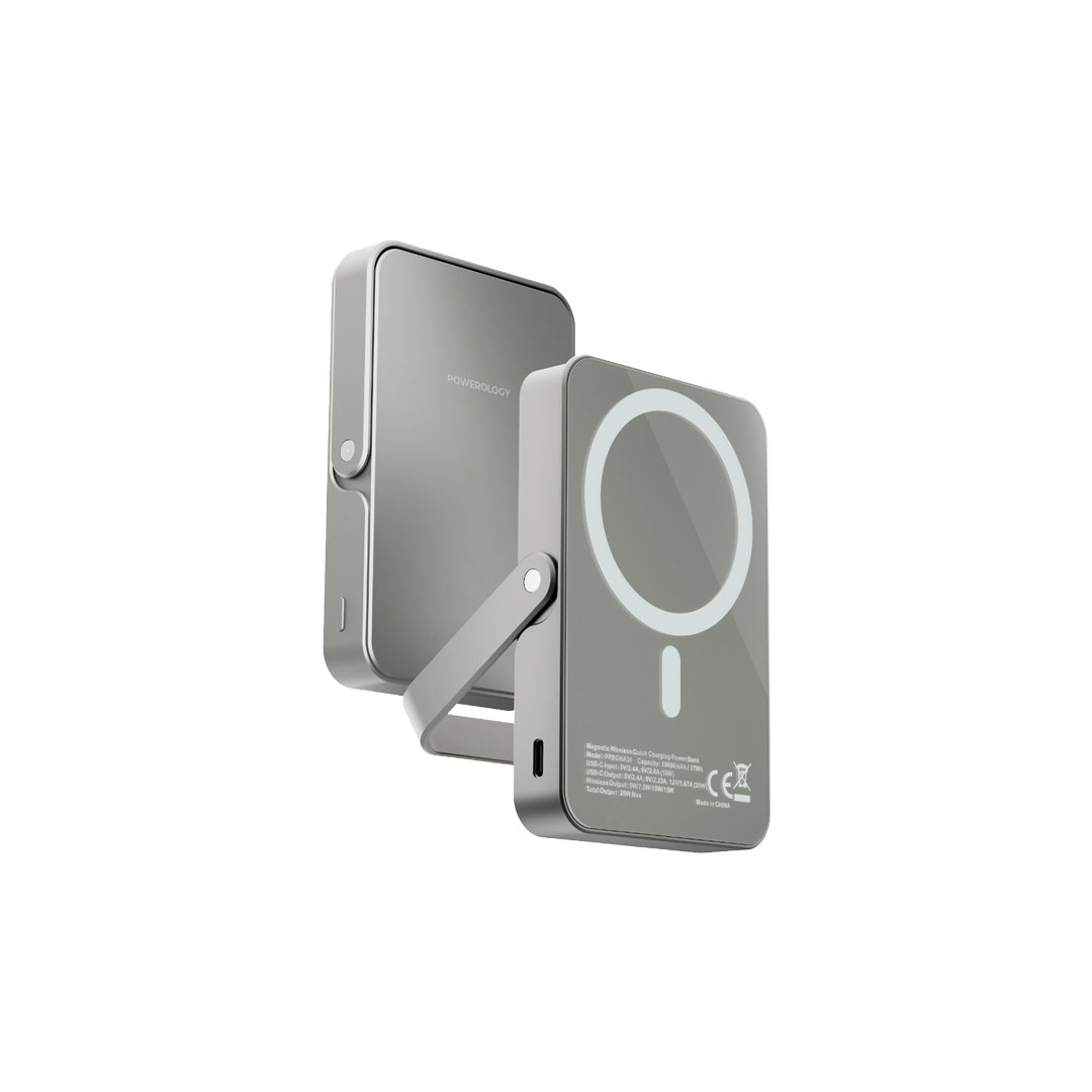 [PPBCHA36-GY] Powerology 10000mAh MagSafe Power Glass Surface (Gray)