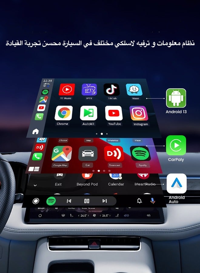 Led CarPlay Android 13 4+64GB/8+128GB smart systems ai Box QCM 6225 4g 64g wireless Android Auto CarPlay Youtube Netflix tv box for 98% car GMC Mazda Camry Hyundai Audi