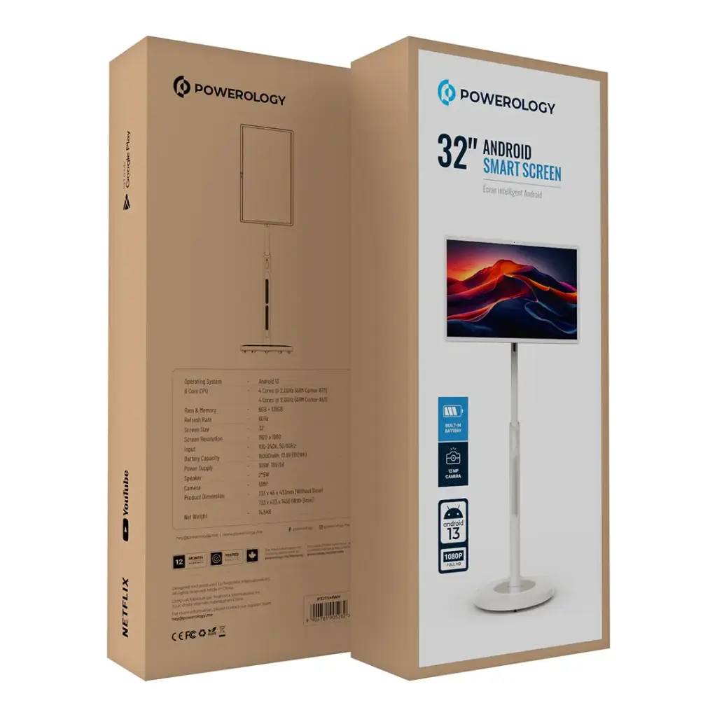 Powerology 32" Android Smart Screen - White