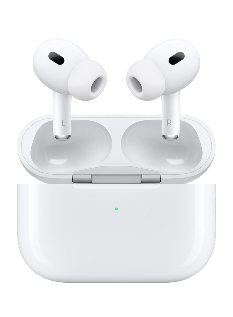 Apple AirPods Pro 2 Wireless Earbuds, Bluetooth Headphones, Active Noise Cancellation, Hearing Aid Feature, Transparency, Personalized Spatial Audio, High-Fidelity Sound, H2 Chip, USB-C Charging White