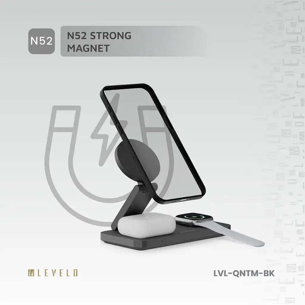 Levelo Quantum 3 in 1 Wireless Charger - Black