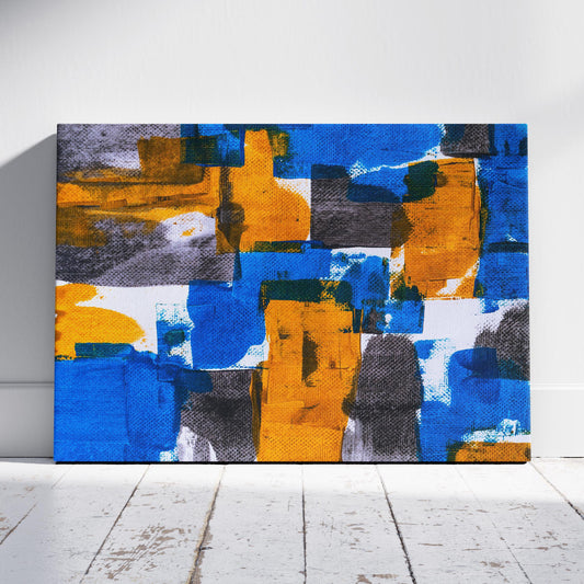 Bold Blocks of Energy - Framed Canvas Wall Art Print-0
